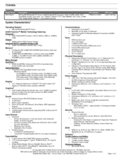 Toshiba M45-S2652 Specifications