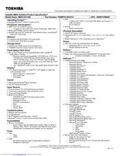 Toshiba M645-S4118X Specifications