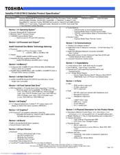 Toshiba P100-ST9612 Specifications