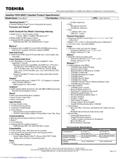Toshiba P205-S6257 Specifications
