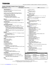 Toshiba P205-S6267 Specifications