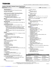 Toshiba P205-S6277 Specifications