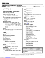 Toshiba P205-S6287 Specifications