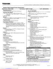 Toshiba P205D Specifications