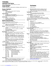 Toshiba P25-S487 Specifications