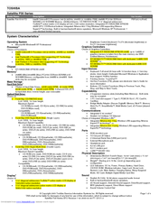 Toshiba P30-S701TD Specifications