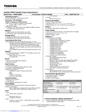 Toshiba P505D-S8007 Specifications