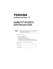 Toshiba Satellite Pro A210-EZ2202 User Manual