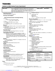 Toshiba M300-S1002X Specifications