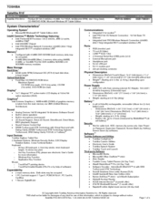 Toshiba R10-S613 Specifications