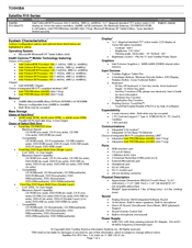 Toshiba R10-S802TD Specifications