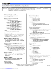 Toshiba R20-ST4113 Specifications