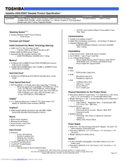Toshiba U205-S5067 Specifications