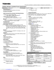 Toshiba U305-S5117 Specifications