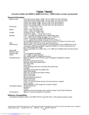 Toshiba T-Series T4600C Specifications