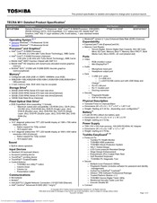 Toshiba M11-ST3504 Specifications