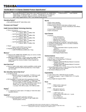 Toshiba M4-ST1112 Specifications