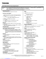 Toshiba M9 S5515 - Tecra - Core 2 Duo 2.2 GHz Specifications