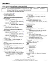 Toshiba M9-ST5511X Specifications