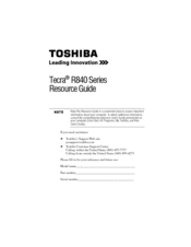 Toshiba R840-S8412 Resource Manual
