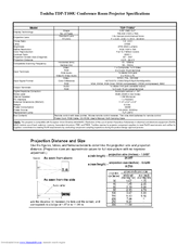 Toshiba TDP-T100U Specifications