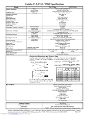 Toshiba TLP-T720U Specifications