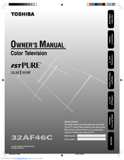Toshiba 32AF46C Owner's Manual