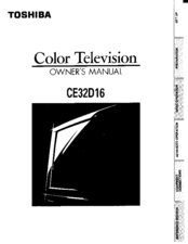 Toshiba CE32D16 Owner's Manual