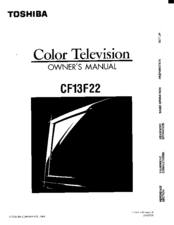 Toshiba CF13F22 Owner's Manual