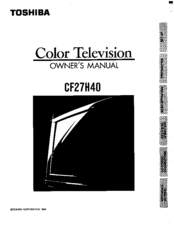 Toshiba CF27H40 Owner's Manual