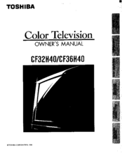 Toshiba CF36H40 Owner's Manual