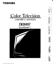 Toshiba ColorStream CN36H97 Owner's Manual