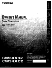Toshiba CW34X92 Owner's Manual
