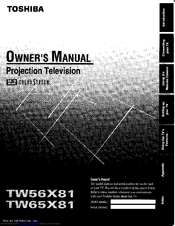 Toshiba TW65X81 Owner's Manual