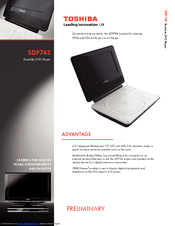 Toshiba SDP74S Specifications