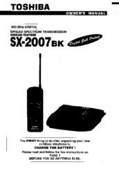 Toshiba SX-2007BK Owner's Manual