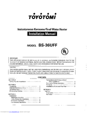Toyotomi BS-36UFF Install Manual