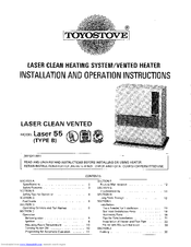 Toyostove Laser 55 Type B User Manual