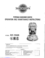 Toyostove SC-150B Operation And Maintenance Instructions