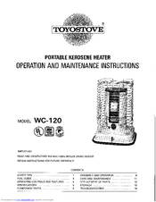 Toyostove WC-120 Operation And Maintenance Instructions