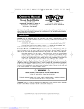 Tripp Lite PowerVerter APS512 Owner's Manual