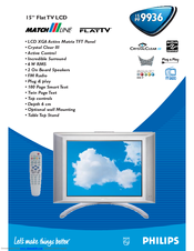 PHILIPS FlatTV Matchline 15PF9936/58 Specification Sheet