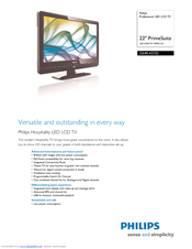 PHILIPS PrimeSuite 22HFL4372D Brochure