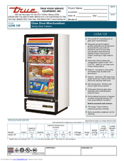 True GDM-10F Specifications