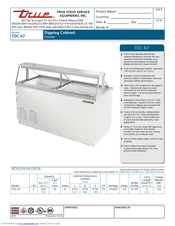 True TDC-67 Specifications