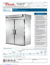 True TR2RRT-2S-2S Specifications