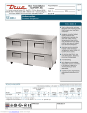 True TUC-60D-4 Specifications
