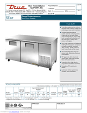 True TUC-67F Specifications