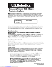 US Robotics USR5420 Troubleshooting Manual