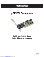 US Robotics 56K PCI FAXMODEM - QUICK  REV 1 Quick Installation Manual